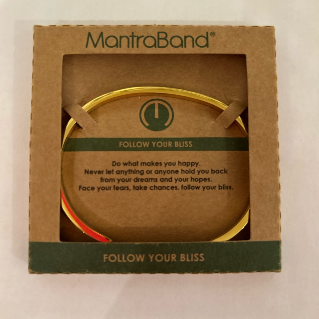 Mantraband Follow Your Bliss Gold Tone Bracelet Gift (New In Original Packaging)